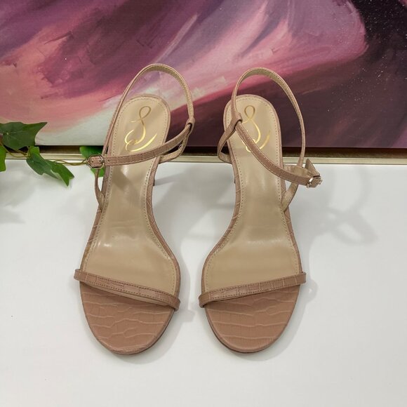 SAM EDELMAN Doran Strappy Sandal in Maple Croco Size 9.5 - Picture 4 of 10